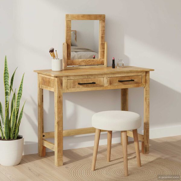 vidaXL Toaletna mizica Rjava 100 x 40 x 120 cm Trden mangov les