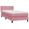 vidaXL Box Spring postelja z vzmetnico Pink 100x220 cm Velvet