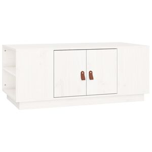 vidaXL Klubska mizica bela 100x50x41 trdna borovina