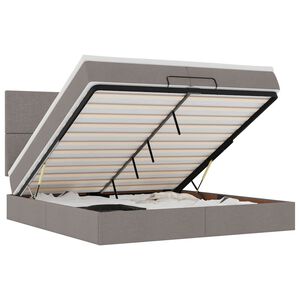 vidaXL Otomanski posteljni okvir z vzmetnicami taupe 200x200 cm blago