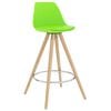 vidaXL Barski stolčki 4 kosi zeleni PP in trdna bukovina