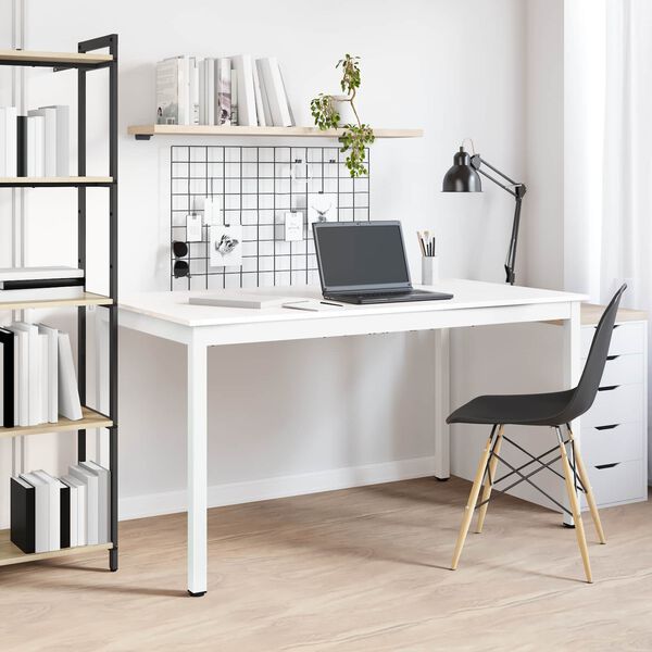 vidaXL Jedilna miza Bela 140 x 80 x 75 cm Masivno borovo les