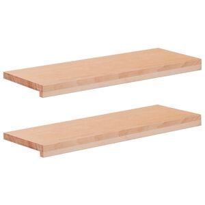 vidaXL Okenske police 2 kos Naravna 70 x 25 x 2 cm Trda bukovina