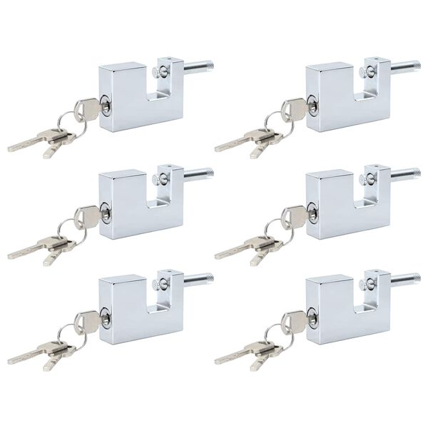 vidaXL Žabica 6 pcs srebrna 7 x 1,9 x 5 cm elezo