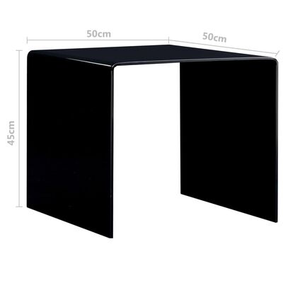 vidaXL Klubska mizica črna 50x50x45 cm kaljeno steklo