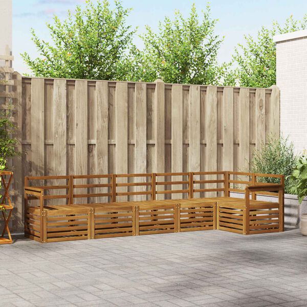 vidaXL Sedežne garniture 6 pcs Naravna Masiven les akacije