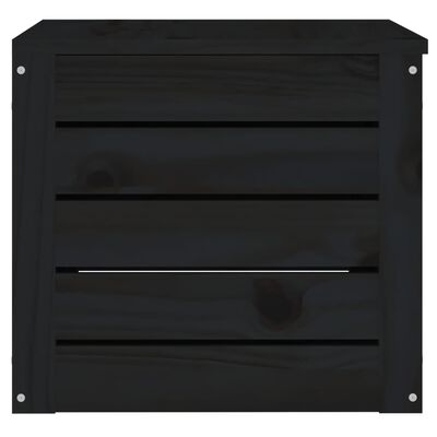 vidaXL Škatla za shranjevanje črna 59,5x36,5x33 cm trdna borovina