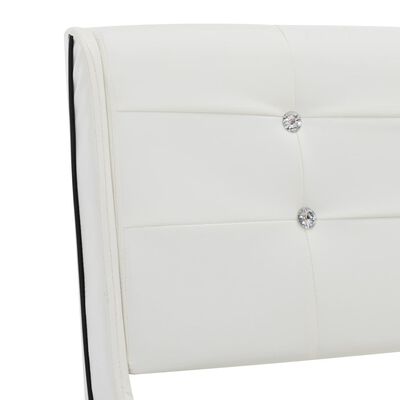 vidaXL Postelja z vzmetnico belo umetno usnje 90x200 cm