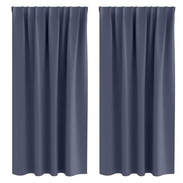 vidaXL Zavese za zatemnitev z obroči 2 pcs Antracit 175 x 140 cm