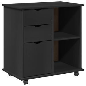 vidaXL Gležnji kabinet 63,5 x 39 x 65,5 cm Masivno borovo les Črna