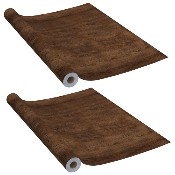 vidaXL Samolepilne folije za vrata 2 kosa temni hrast 210x90 cm PVC