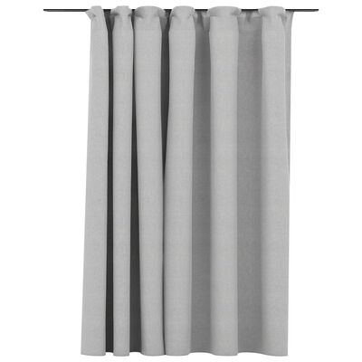 vidaXL Zatemnitvena zavesa z obešali videz platna siva 290x245 cm
