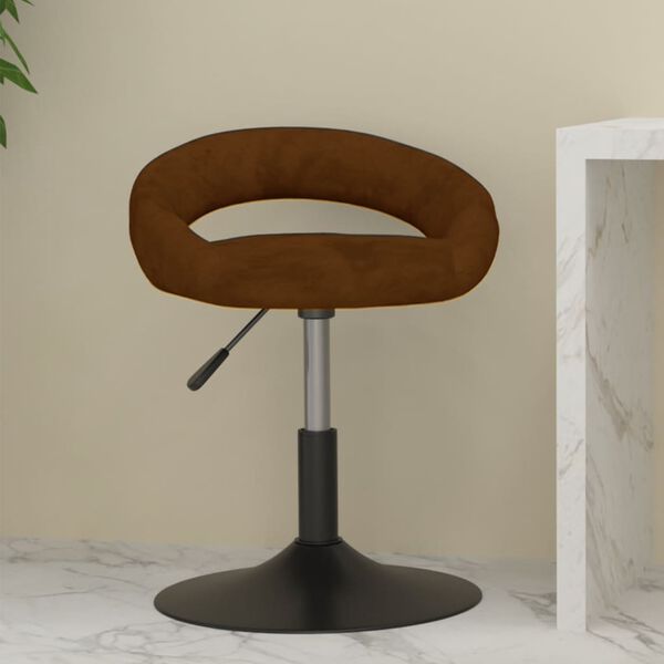 vidaXL Barski stolček rjav žamet