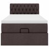 vidaXL Otomanski posteljni okvir z vzmetnico rjav 80x200 cm blago