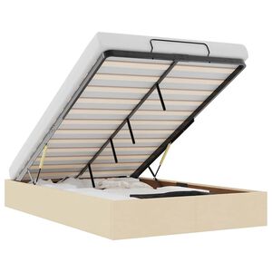 vidaXL Otomanski posteljni okvir brez vzmetnice krem 120x200 cm blago