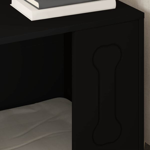 vidaXL Pasja hi&scaron;a Črna 44 x 42 x 49 cm Konstruiran les