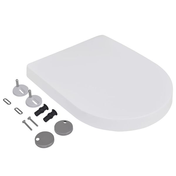 vidaXL WC deska s počasnim zapiranjem 2 kosa plastična bela