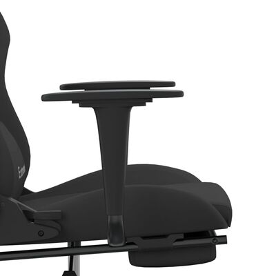 vidaXL Gaming stol z oporo za noge črno blago