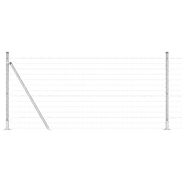 vidaXL Ograja s stebrom srebrna 0,8 x 25 m Jeklo