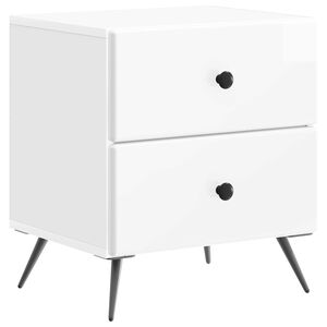 vidaXL Nočna omarica Bela visok sijaj 43 x 34,5 x 47,5 cm