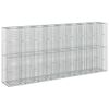 vidaXL Gabionska dvignjena postelja 4 kos 330 x 50 x 150 cm Srebrna
