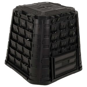 vidaXL Vrtni kompostnik Črna 91 x 91 x 83 cm 100% PP