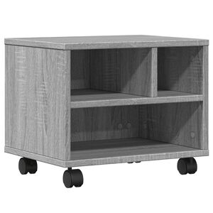 vidaXL Stojalo za tiskalnik s kolesi siva sonoma 41x32x34,5 cm