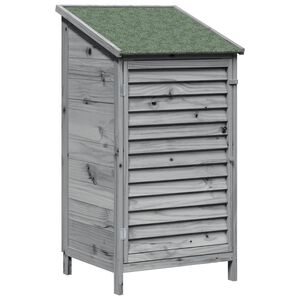 vidaXL Vrtno skladi&scaron;če s streho Siva 59 x 56 x 113,5 cm Trdna smreka