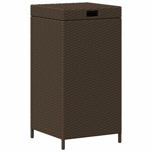 vidaXL Zunanja ko&scaron;ara za odpadke Rjava 40 x 40 x 80 cm poli ratan