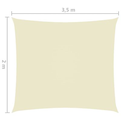 vidaXL Senčno jadro oksford blago pravokotno 2x3,5 m krem