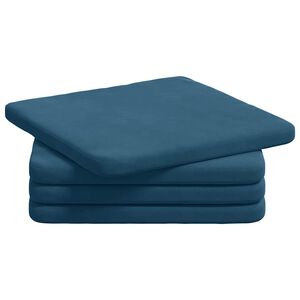 vidaXL Sedežne blazine 4 kos Žamet Modra 40 x 40 x 3 cm