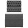 vidaXL Box spring postelja z vzmetnico temno siva 100x200 cm blago