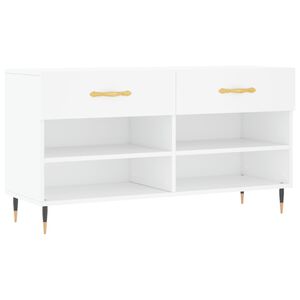 vidaXL Klop za čevlje bela 102x35x55 cm inženirski les