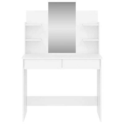 vidaXL Toaletna mizica z ogledalom bela 96x39x142 cm