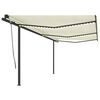 vidaXL Ročno zložljiva tenda z LED lučkami 6x3,5 m krem
