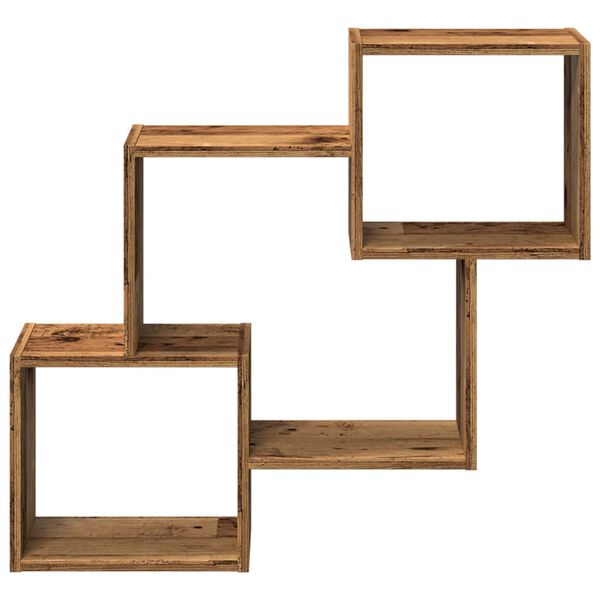 vidaXL Stenska omarica 100x18x40 cm starinski les inženirski les