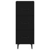 vidaXL Komoda črna 34,5x34x90 cm inženirski les