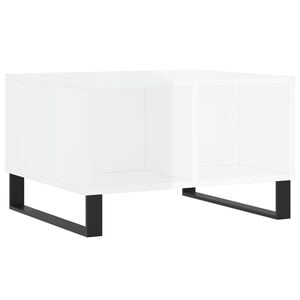 vidaXL Klubska mizica visok sijaj bela 60x50x36,5 cm inženirski les