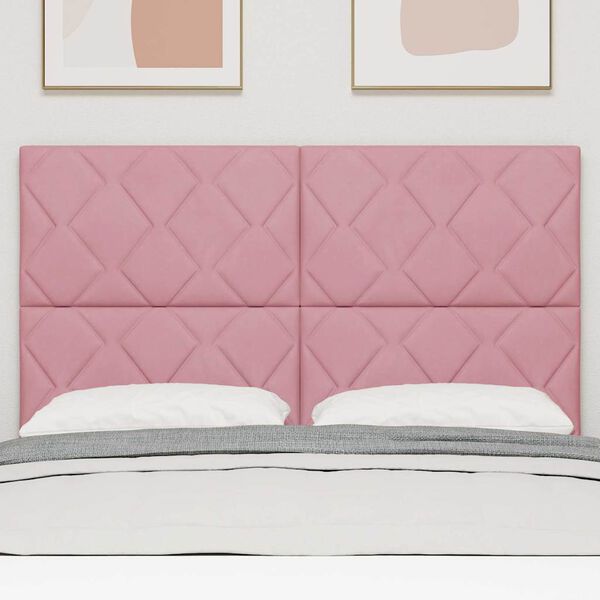 vidaXL Vzglavje z vzglavjem Roza 160 cm Žamet