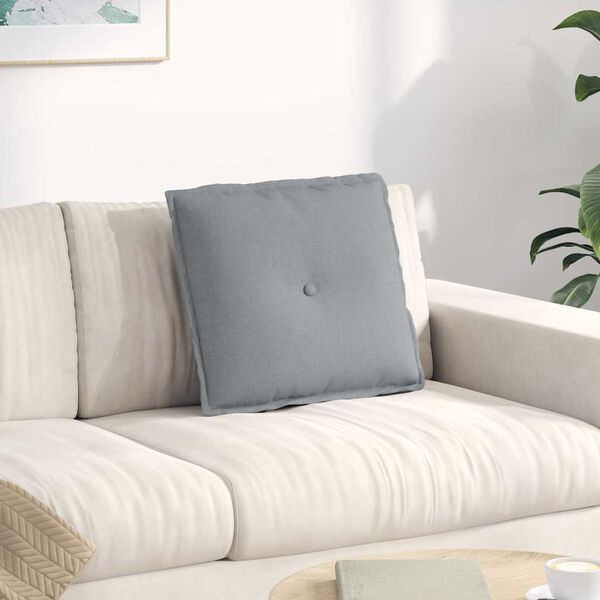 vidaXL Poglavni vzglavnik Svetlo siva 50 x 19 x 45 cm blago