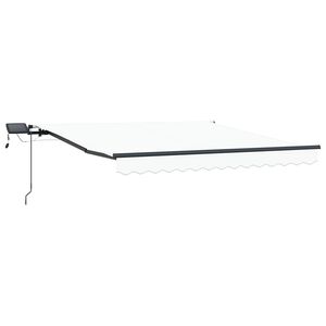 vidaXL Vlečna tenda Bela 350 x 250 cm Tkanina in aluminij