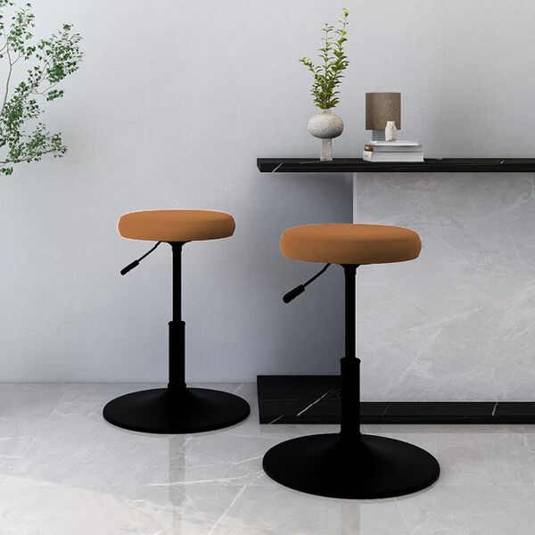 vidaXL Jedilni stoli 2 kosa rjav žamet