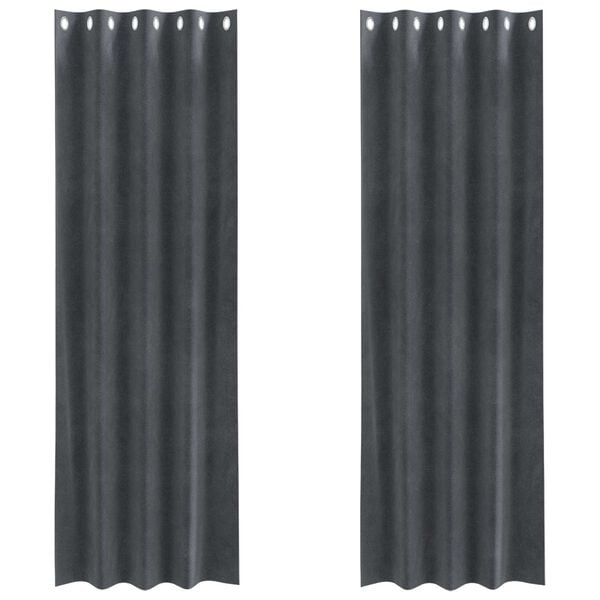 vidaXL Zatemnitvene zavese 2 pcs Svetlo siva 140 x 225 cm Žamet