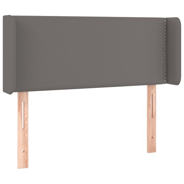 vidaXL LED posteljno vzglavje sivo 103x16x78/88 cm umetno usnje