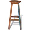 vidaXL Barski stolček iz trdnega predelanega lesa