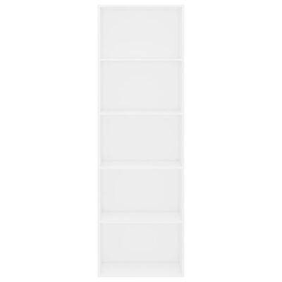 vidaXL Knjižna omara 5-nadstropna bela 60x30x189 cm iverna plošča