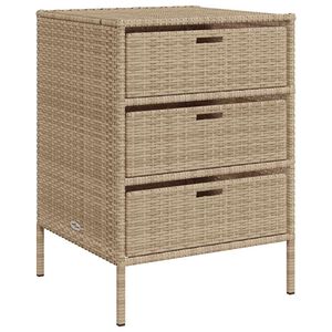 vidaXL Vrtna omara za shranjevanje bež 55x59x80 cm poli ratan