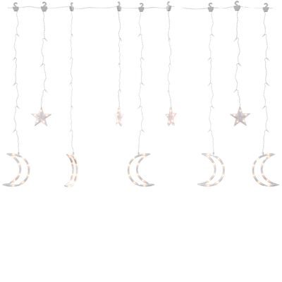 vidaXL Okrasne lučke zvezde in lune z daljincem 138 LED toplo bele