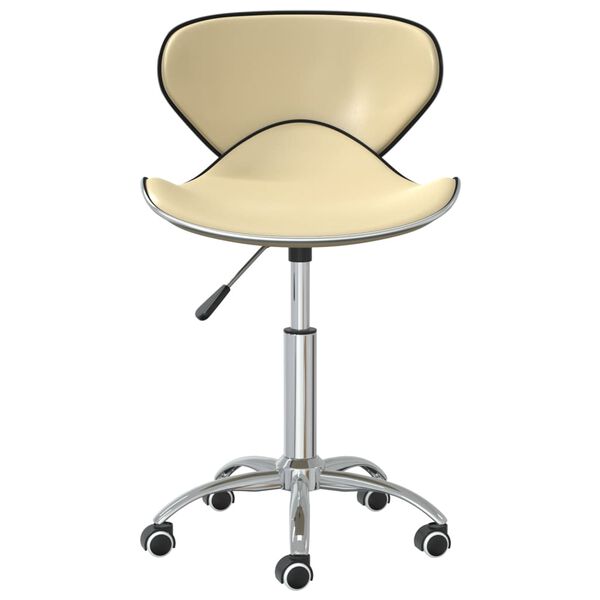 vidaXL Vrtljivi jedilni stoli 4 kosi krem umetno usnje