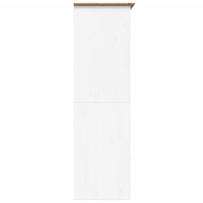 vidaXL Garderobna omara BODO bela rjava 101x52x176,5 cm trdna borovina